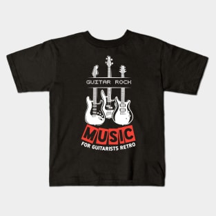 Guitar Rock Music For Guitarists Retro Kids T-Shirt